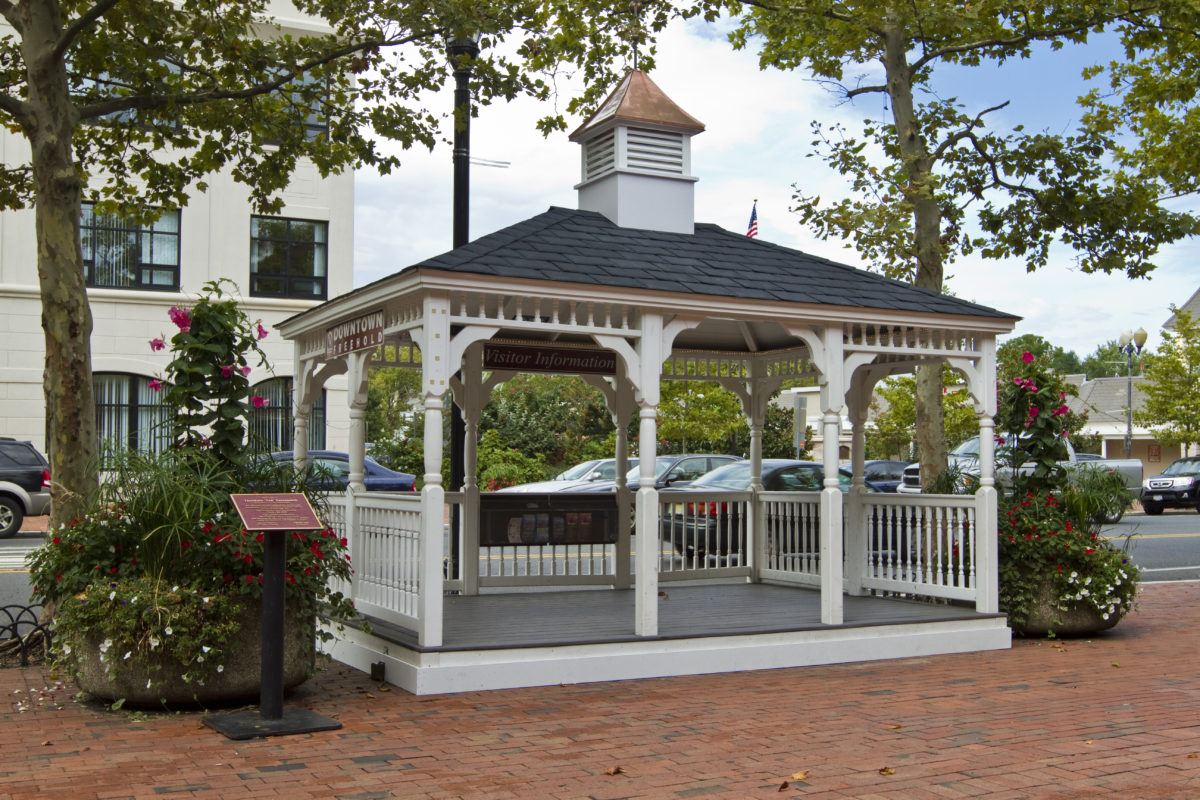Colonial white vinyl gazebo from Waterloo Products serving PA DE NJ MD
